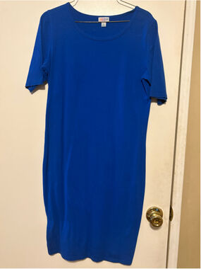 Women's LuLaRoe Blue Midi Dress L